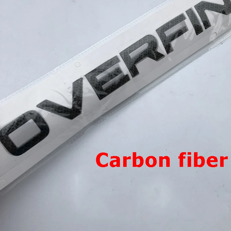 OVERFINCH Letters Emblem Badge Car Styling Refitting Trunk Sticker for Land Rover Range Glossy Black Silver Carbon Fiber on - Эмблема букв OVERFINCH, значок автомобильного стиля, изменение задней наклейки для Land Rover Range, глянцевая черная серебряная 