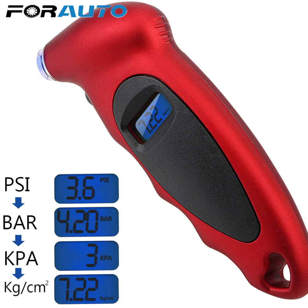 Цифровой манометр для шин с ЖК подсветкой автомобильный мотоциклетный воздушных