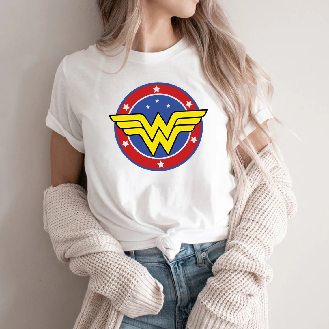 

Wonder-Woman Shirt Mother's Day Gift T-Shirt Feminist Girl Power Superhero Mama Tee Wonder Mom Women Harajuku Graphic Tops