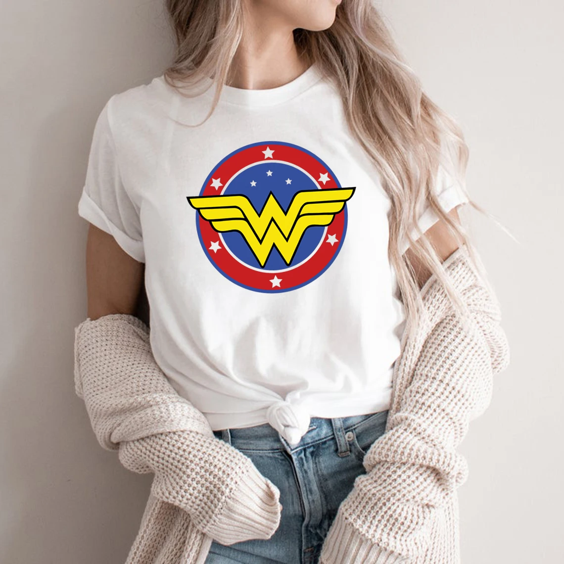 Wonder-Woman Shirt Mother's Day Gift T-Shirt Feminist Girl Power Superhero Mama Tee Wonder Mom Women Harajuku Graphic Tops