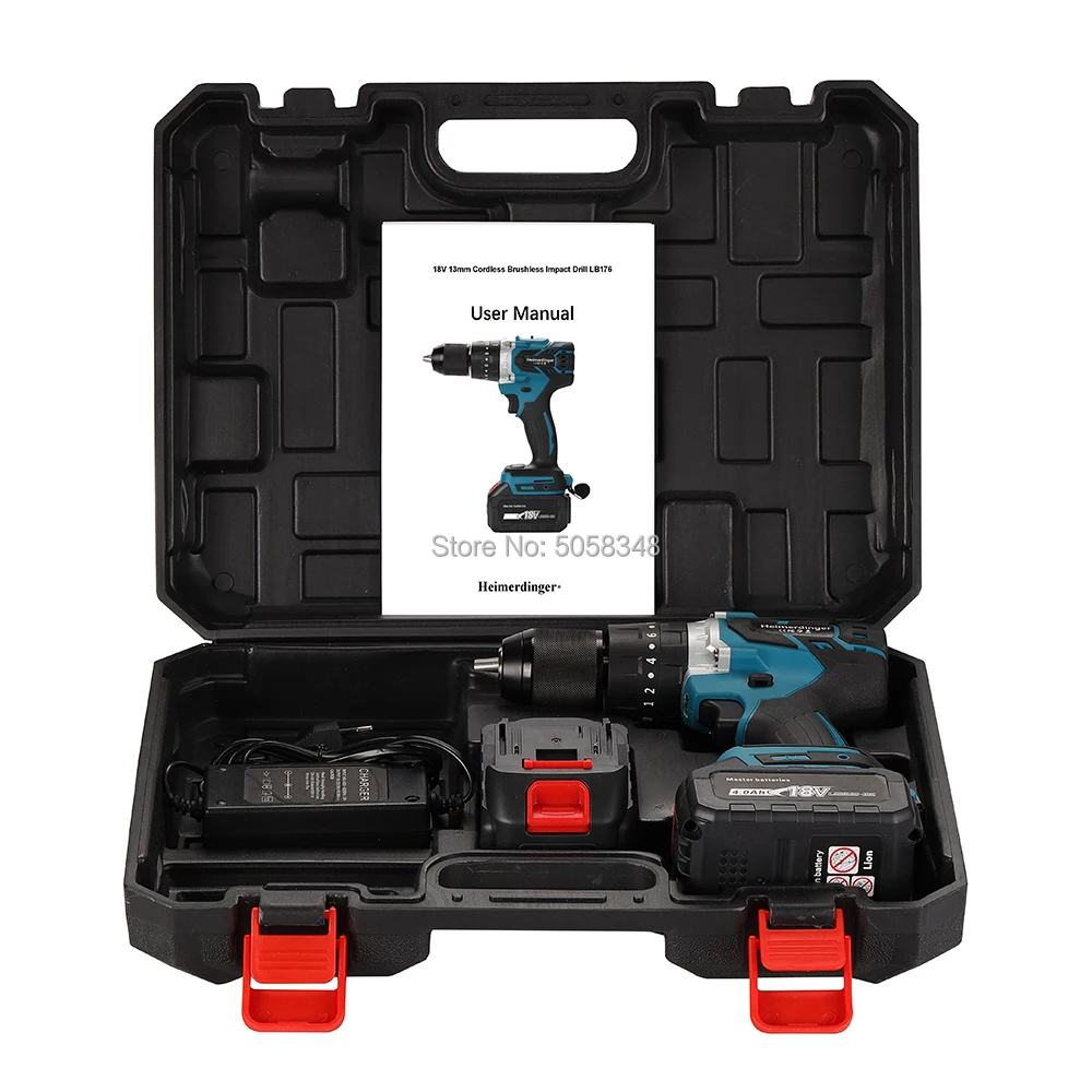 18 В аккумуляторная ударная дрель 13 мм бесщеточная Ударная в с двумя