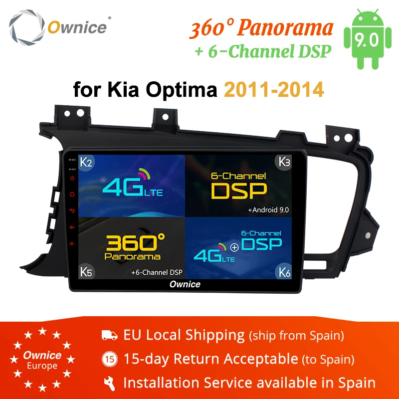 Автомагнитола Ownice 8 ядер Android 9 0 для Kia K5 Optima 2011 2015 4G DSP GPS стерео 360 градусов