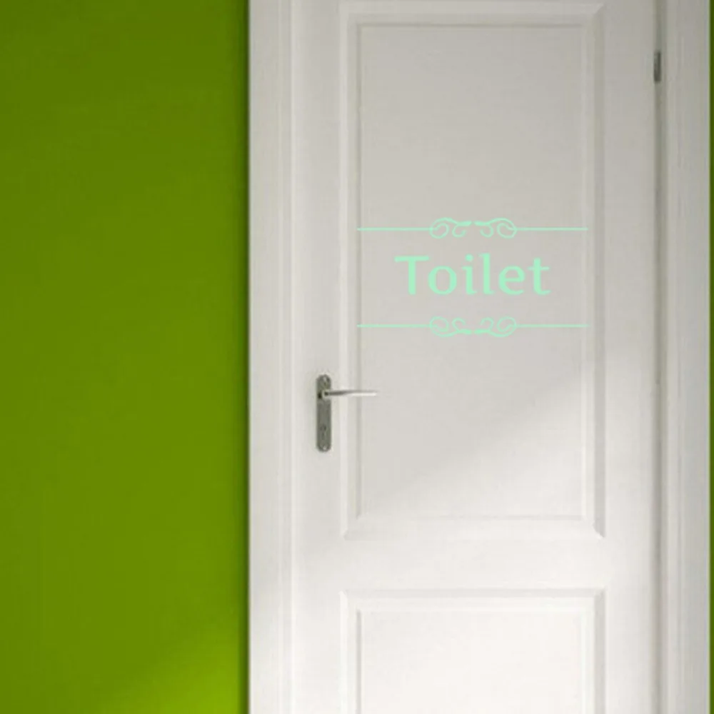 

NEW Luminous Bathroom Wall Stickers Home Door Decor Glow in The Dark Toilet WC Indoor Stickers