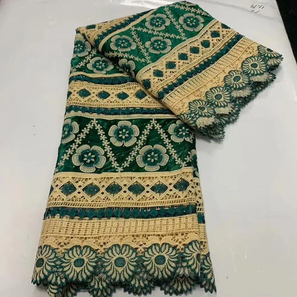 

African Lace Fabric High Quality Swiss Voile Lace Fabrics Fashion embroidery French Guipure Cord Net Lace Fabric For Wedding