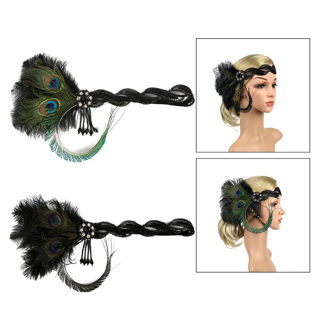 Colorful Headband Peacock Feather Girl Makeup Party Hair Decor |