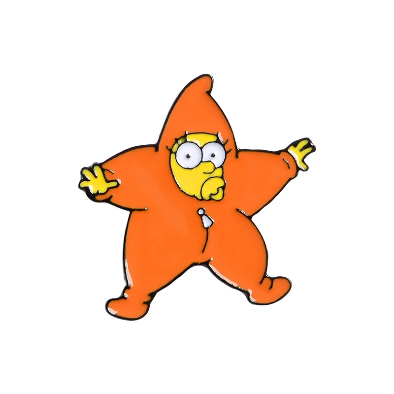 

Cartoon Simpson Brooch Pins For Denim Clothes Knapsack Clothing Brooch Humorous Simpson Pins Backpack Badge Enamel Badge Gift