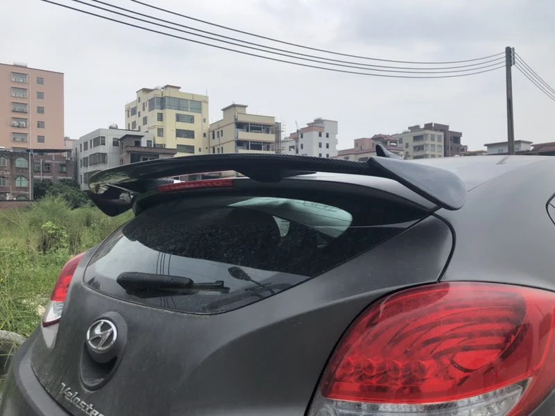 Использовать для Hyundai Veloster спойлер 2012 13 14 15 года глянцевое углеродное волокно/frp зад крыла крыши спортивные аксессуары