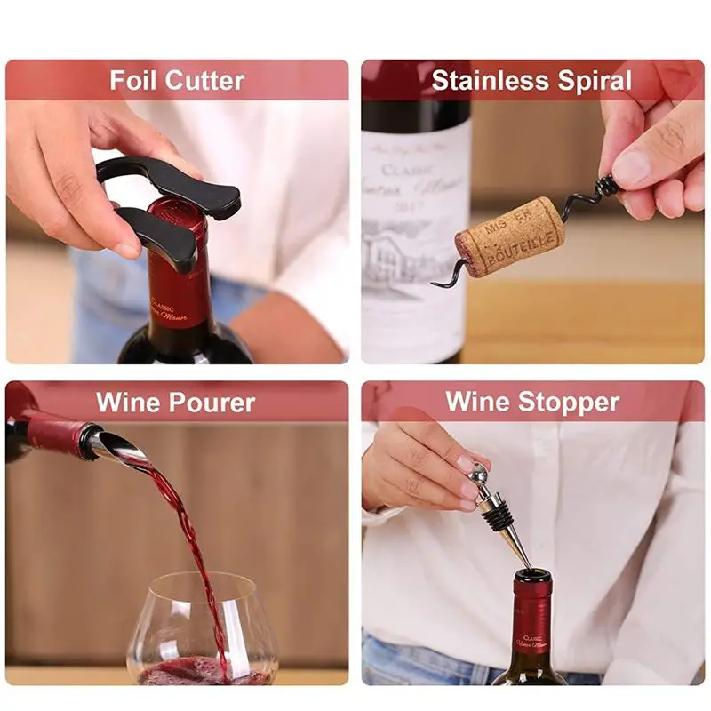 5 шт. открывалка для бутылок с кроликом набор штопор открывалок вина ножом фольги