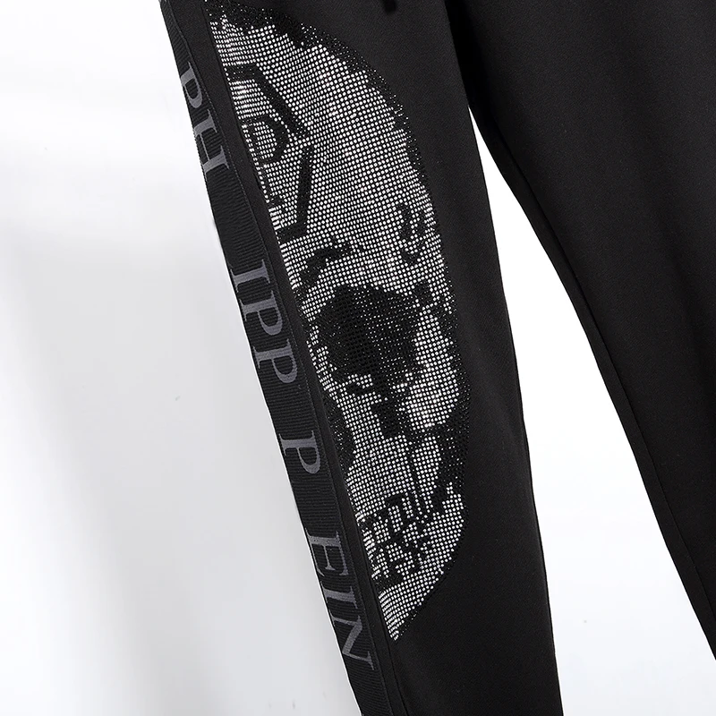 

Bodywear European sweater suit men's letter hot diamond heavy gold plein hooded cardigan pants PP German fashion brand hot 2ps
