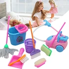 9 шт Мини Аксессуары для куклы бытовой набор инструментов для уборки интересные игровой домик игрушка для очистки Швабра пылесос девочка игрушка в подарок