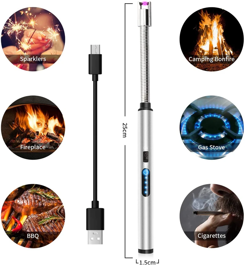 Дуги брикет сенсорный электрическая зажигалка USB Перезаряжаемые беспламенная