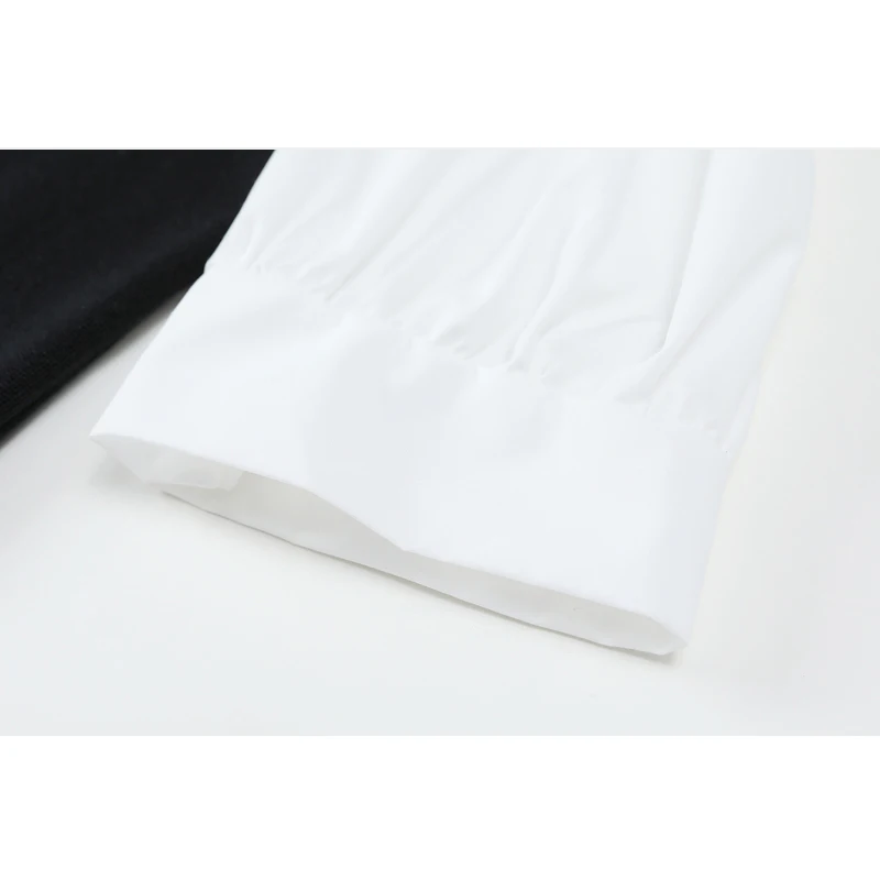 

Kniteed Patchwork Blouse Women Korean Style Fashion O-Neck Puff Sleeve Lady Blusa 2021 Summer Sexy Shoulderless Female Tops