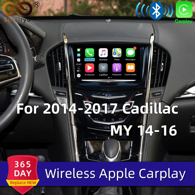 Sinairyu беспроводная Apple Carplay для Cadillac XTS ATS SRX CTS XT5 2014 2019 Android автоматическое зеркало в