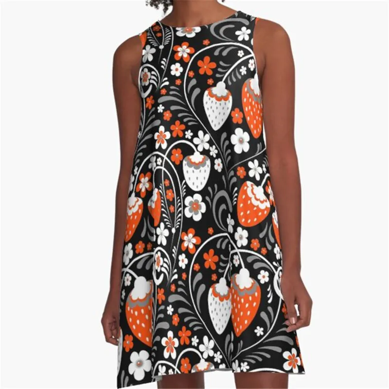 

Fashion Women summer dresse Octopus black Printed A-Line Boho Dress for women harajuku Sexy ladies mini short beach dress