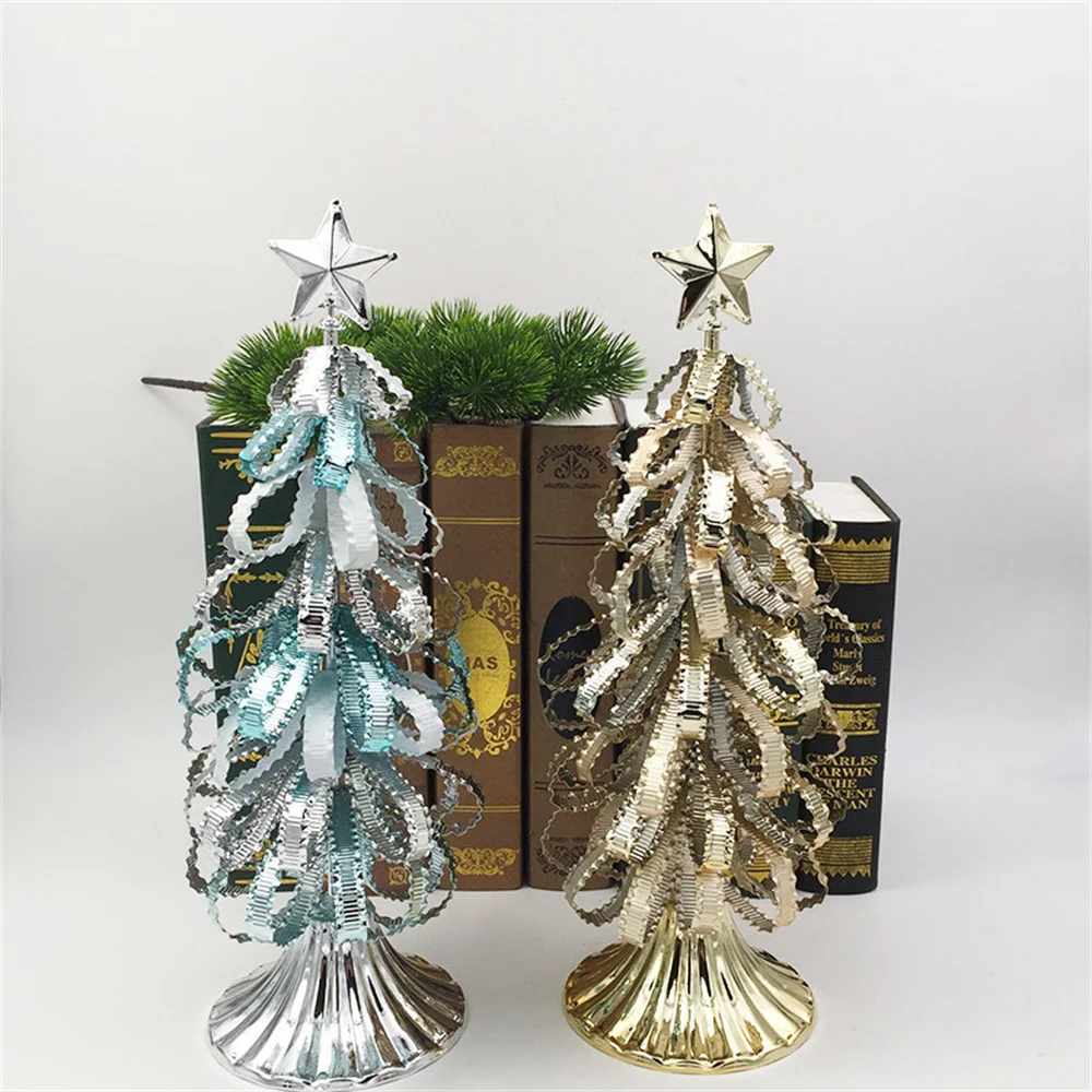 

40CM Christmas Tree Home Decoration Art New Mini Christmas Iron Tree Decoration Santa Tree Party Decor Figurine New Year Gift