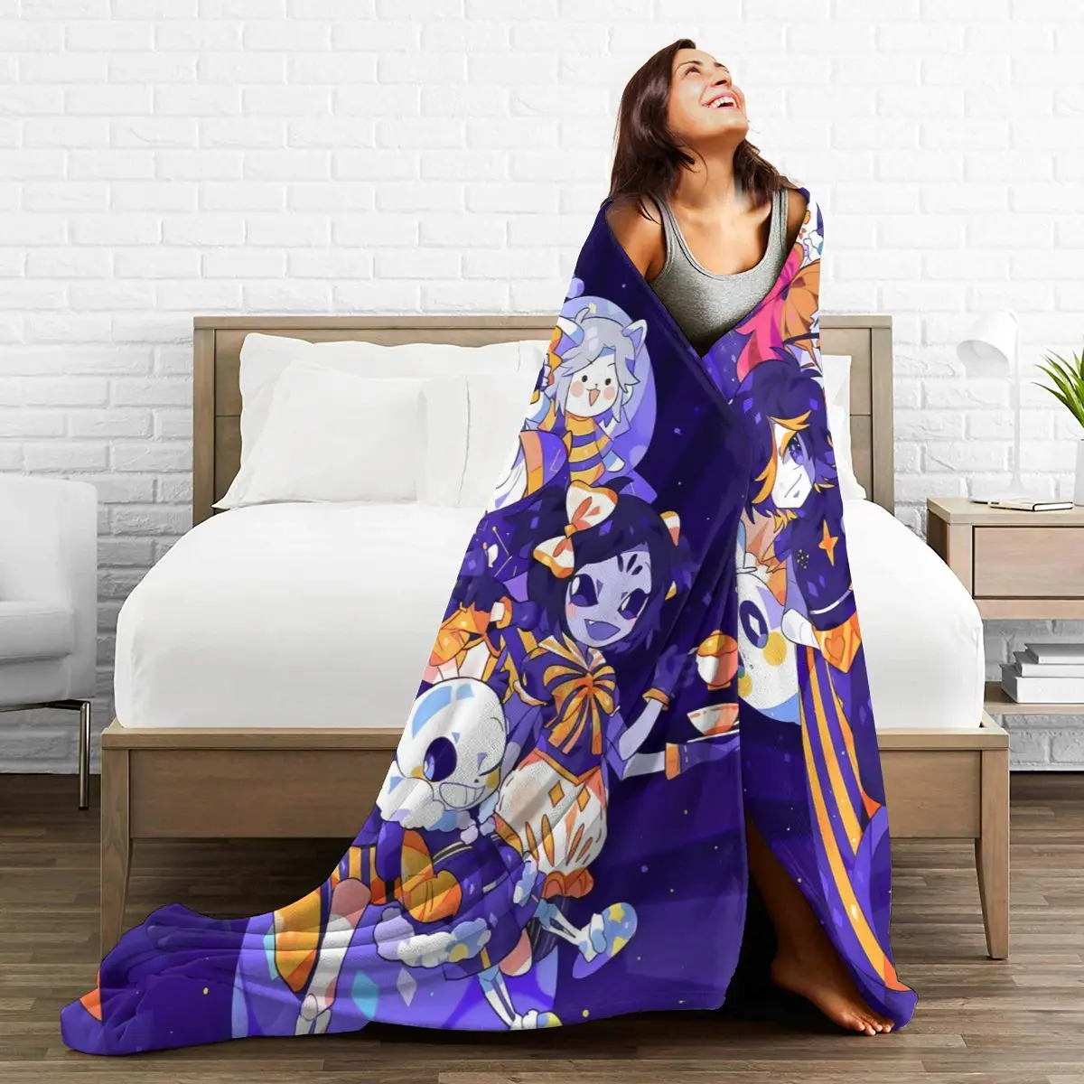 

3D Cartoon Sherpa Blanket Warm Super Soft Flannel Office Nap Bedspread Sofa Bedding Plush Quilt Plaids 296055467
