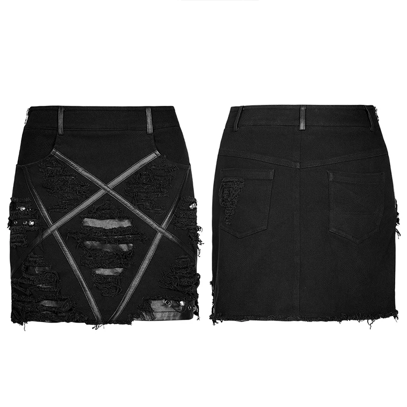 Женская облегающая юбка в стиле панк-рейва из искусственной кожи готическом -