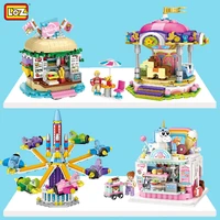 loz city builidng blocks cake drink shop juguetes amusement park educational plastic mini architecture bricks toys for kids gift