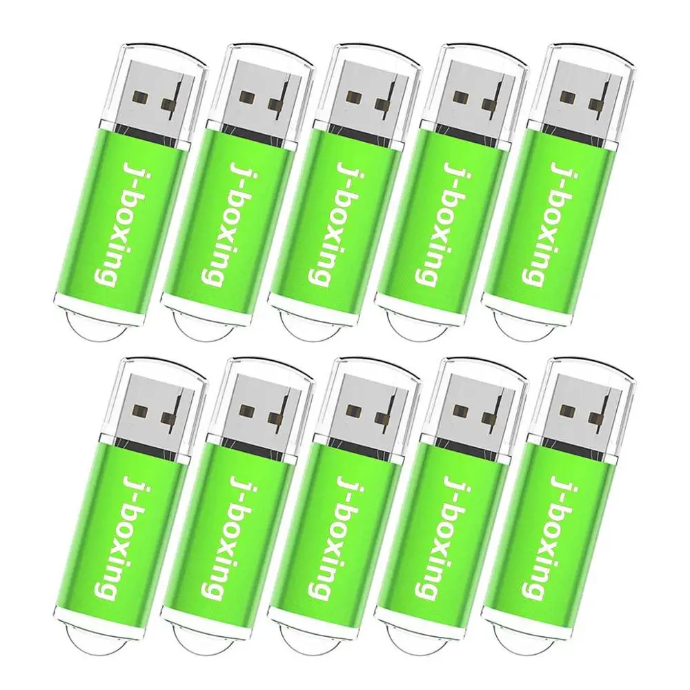 J-бокс USB флэш-накопитель 10 шт./упак. 1 Гб 2 Гб 4 ГБ 8 ГБ 16 ГБ оперативной памяти, 32 Гб встроенной памяти, прямоугольник флеш-накопитель флэш-накопитель USB 2,0 памяти с Кепки для ПК Mac - Цвет: Зеленый