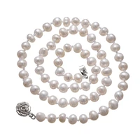natural freshwater pearl necklace near round pearl jewelry for women wedding gifts for the new year 2021 trend 36inches 7 8mm