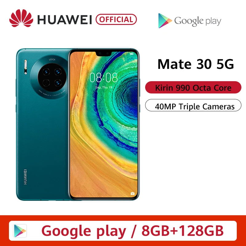 Оригинальный смартфон huawei mate 30 5G Версия 8 ГБ 128 256 Kirin 990 тройная камера 40 МП