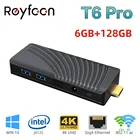 Reyfoon T6 Pro портативный мини-ПК Intel J4125 четырехъядерный 6 ГБ 128 ГБ Windows 10 Pro PC Stick с HD выходом 4K мини-компьютер