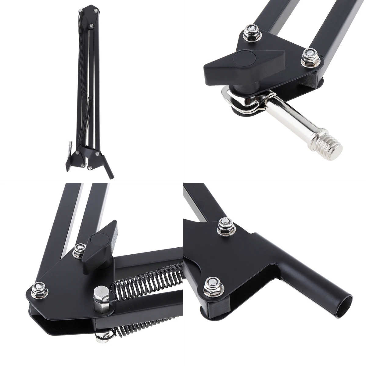 

Black NB-35 Microphone Scissor Arm Stand Mic Clip Holder Desktop Cantilever Bracket with Alloy Base Clamp Fit for KTV / Studio