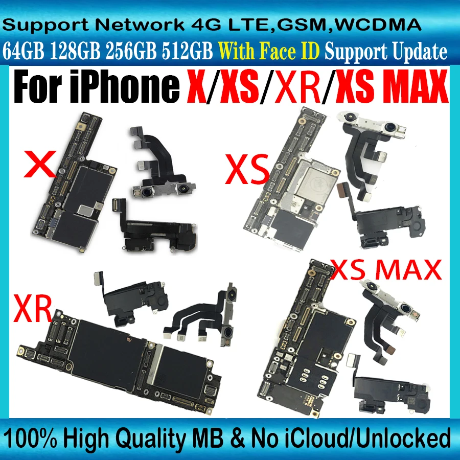 Бесплатная доставка Материнская плата для iPhone X XR S XS Max с распознаванием лица 64 Гб