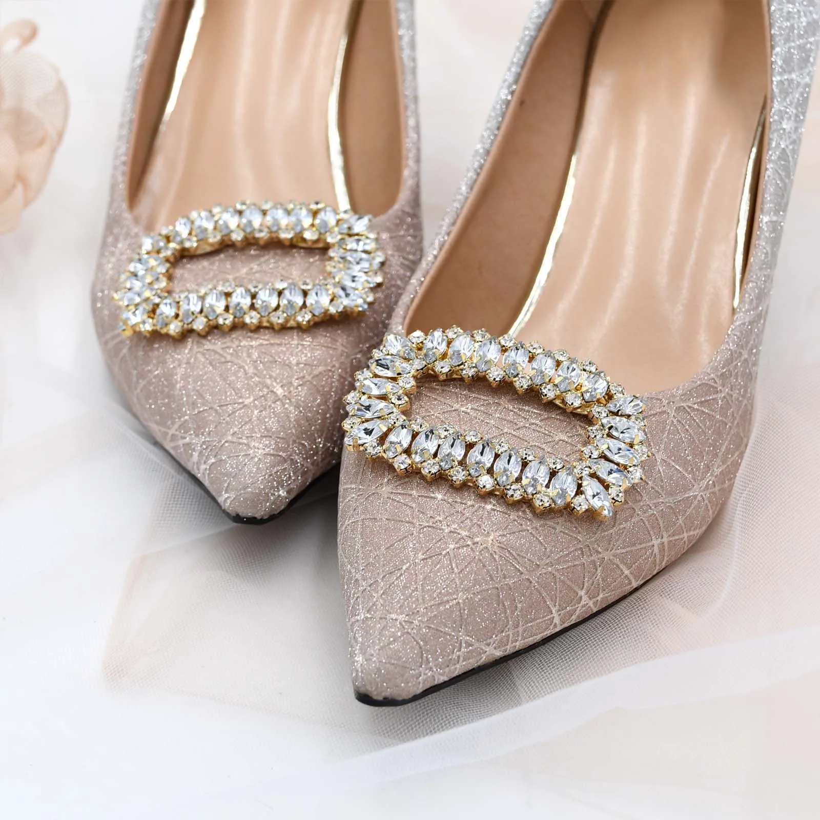 

Украшение для свадебной обуви TOPQUEEN, декоративное украшение на высоком каблуке с кристаллами, AX06