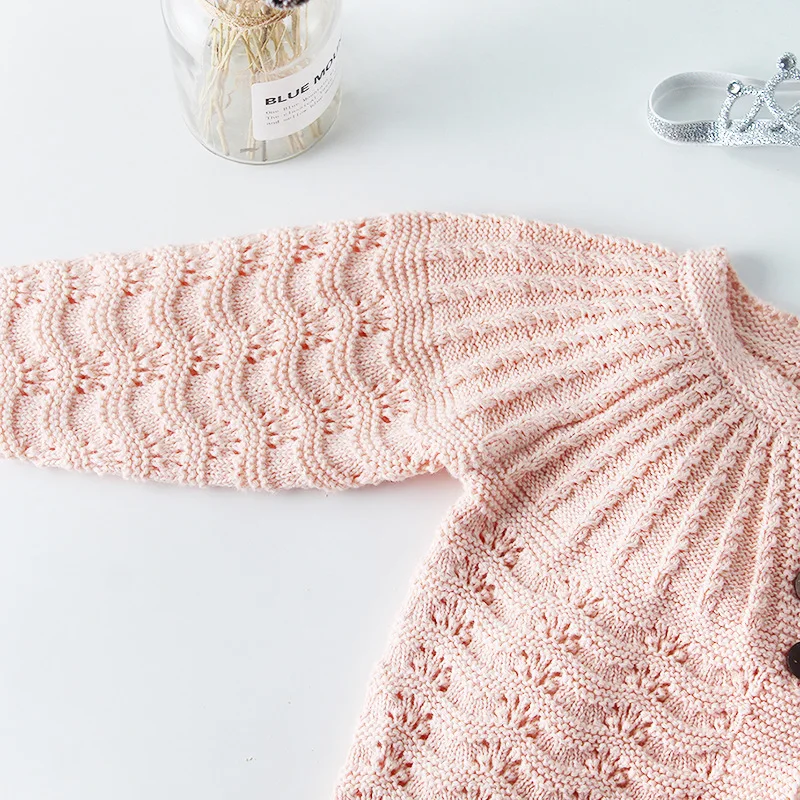 Свитер для мальчиков и девочек с узором листьев вязаный свитер Детский кардиган