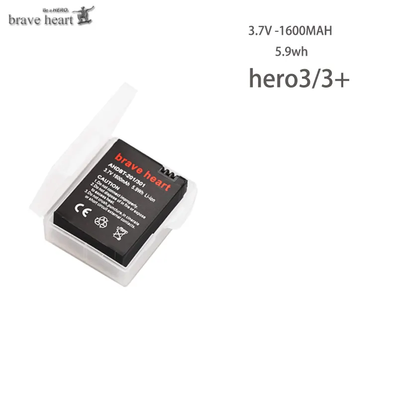 4x bateria batterie Go Pro hero 3 3+ hero 3 батареи для Gopro hero 3 Black Edition Белый Серебряный выпуск HD камеры аксессуары - Цвет: 1battery