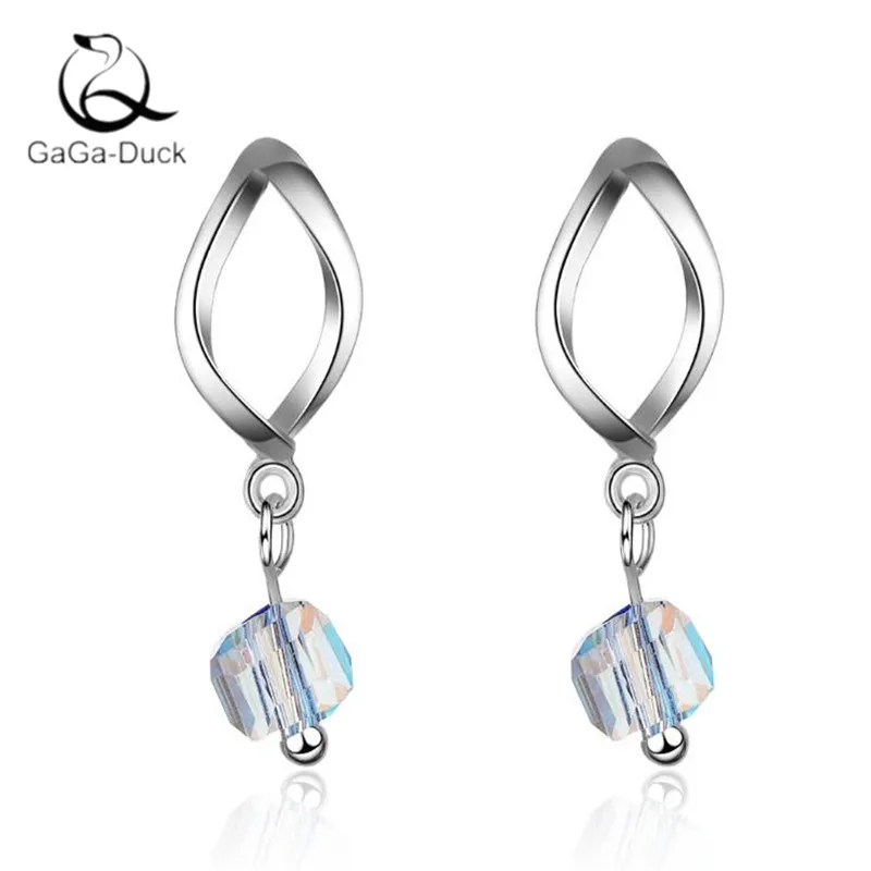 Женские серьги гвоздики геометрической формы из серебра 925