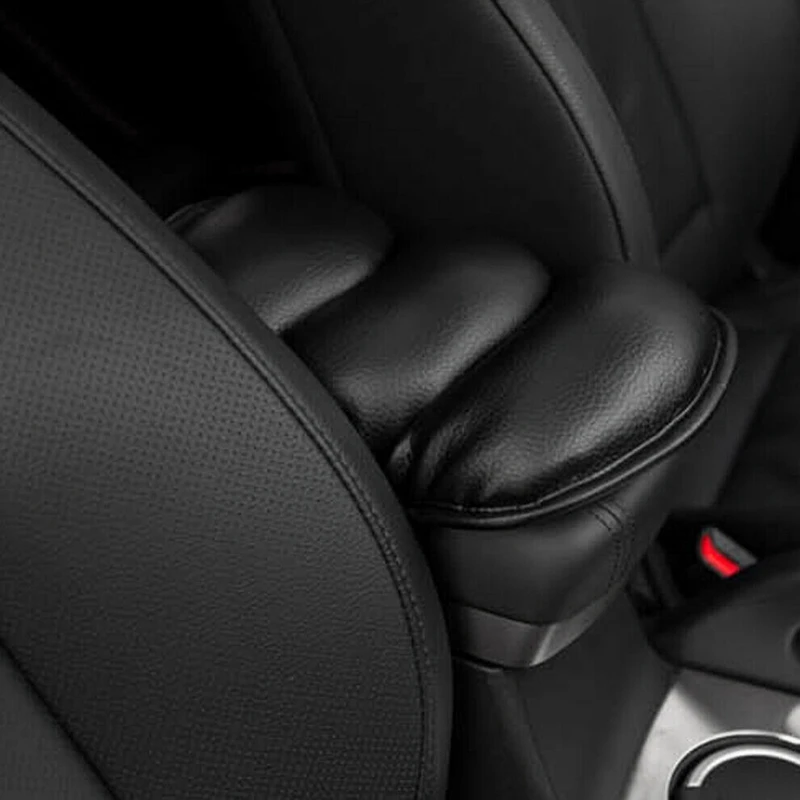 

AU04 -1X Black PU Auto Console Central Armrest Soft Pad Cushion Cover Mat for Universal Car Seat Box Padding Protective