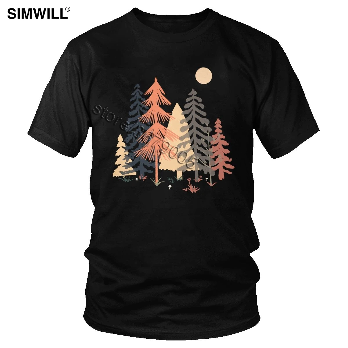 

Футболка мужская с круглым вырезом, винтажная хлопковая тенниска с принтом «пятно в дереве», майка с коротким рукавом, Одежда большого разм...