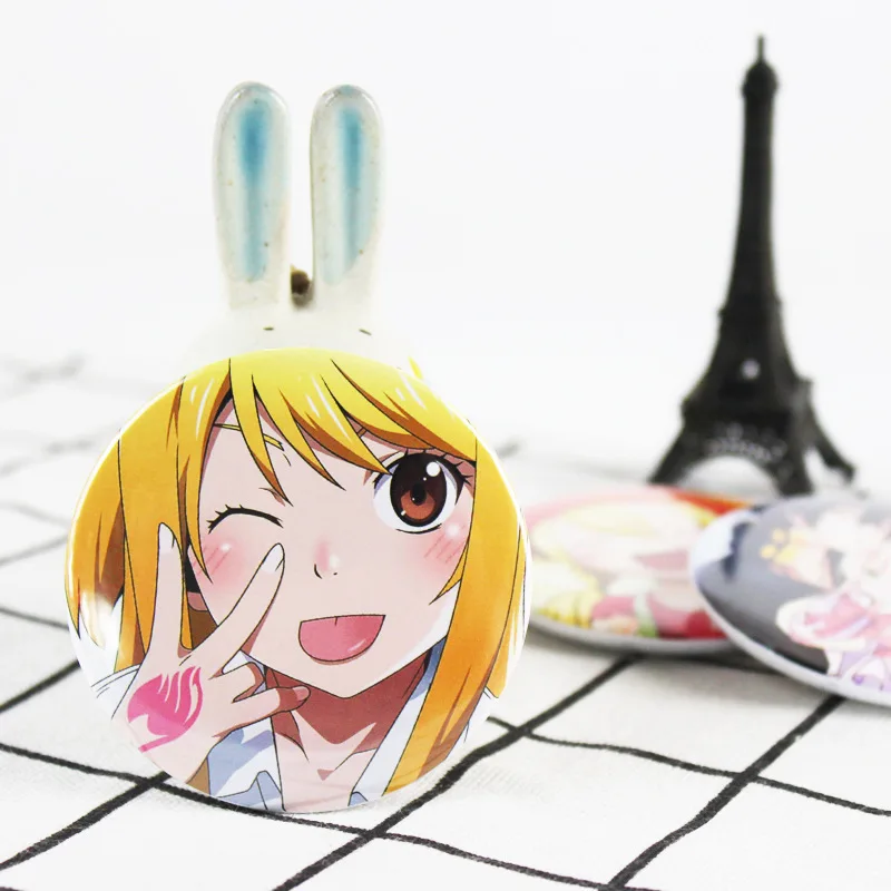 Значки в стиле аниме Сказочный хвост на рюкзак значки металлические для одежды