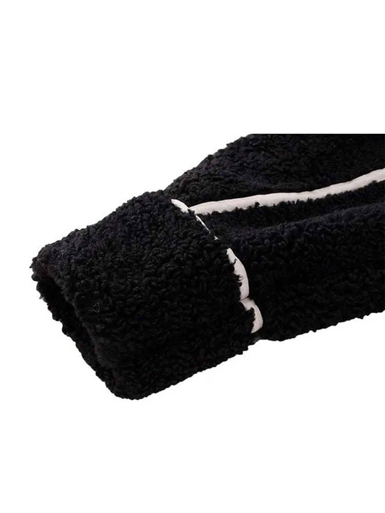 Женские Зимние Куртки из искусственной овечьей кожи винтажные уличные