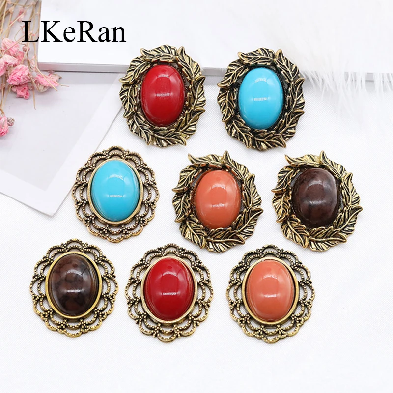 LKeRan Новые 10 шт./лот модные однотонные полимерные алмазные пуговицы 5 стилей