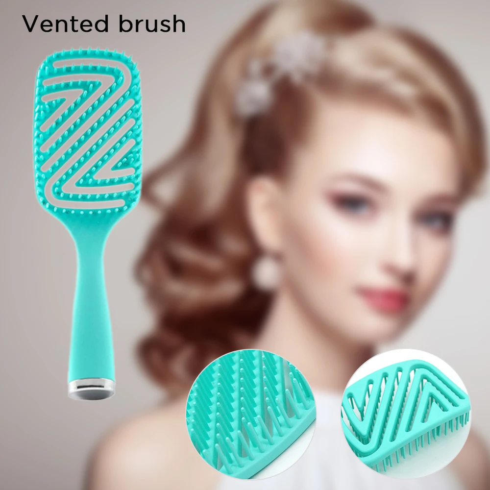 

Detangling Hair Brush Comb V Curved Vented Combs Detangler Styling Brush For Natural, Curly, Thick & Straight Hair For Women