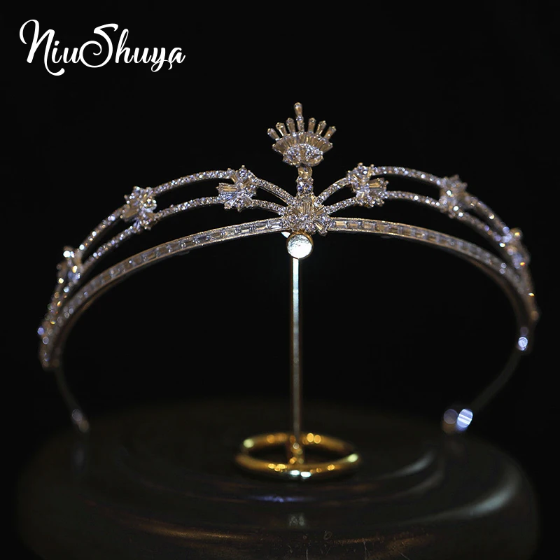 

NiuShuya Stunning Crystal Bridal Crowns Tiara Bride Headband Wedding Party Princess Diadem Headpieces Wedding Hair Accessories