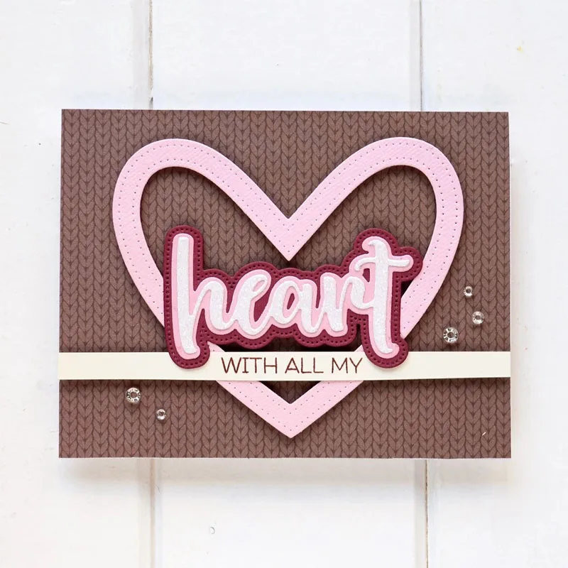 Слов воздушный шар любовь Сердце Металлические Вырубные штампы Горячая фольга