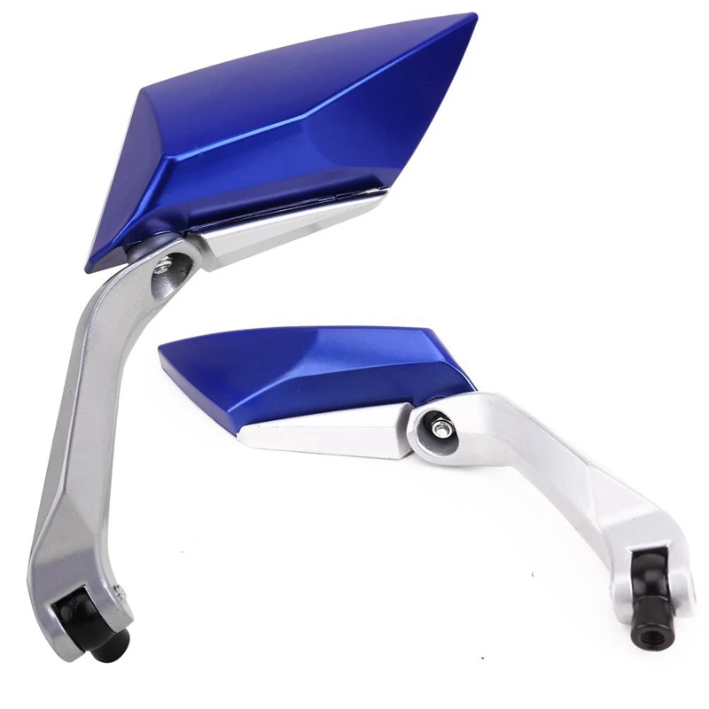 

Pair rear-view mirror for motorcycle Scooter tread screw 8mm 10mm M8 M10 blue color