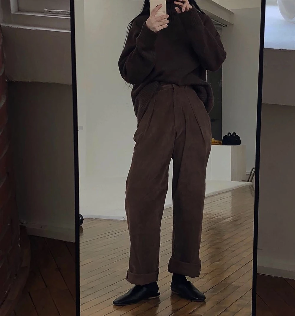 2019 Ins Winter New Arrival Women's Pullovers Solid Sweater Fashion Turtleneck Full Sleeve Loose Casual Knitted C90308K | Женская