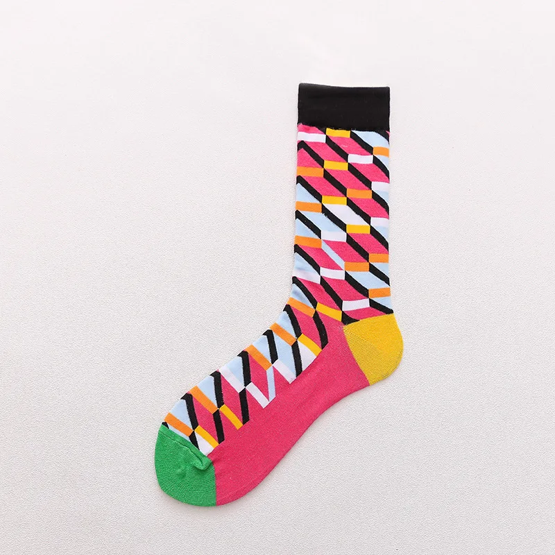 Скейтборд Chaussette Homme, Модные цветные женские носки с язычком, в европейском и американском стиле, в стиле хип-хоп, забавные носки Meias, Size36-42 - Цвет: 1