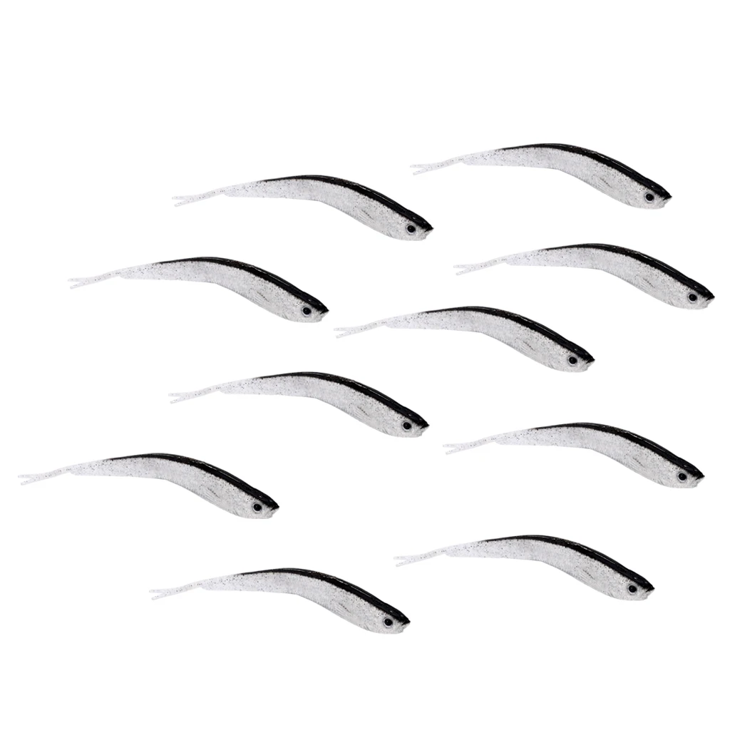 

10pcs Gray Fishing Lure Tiddler Bait Minnow Saltwater Fishing