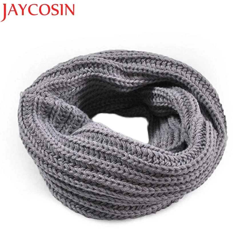 JAYCOSIN Autumn Winter Boy's Girl's Knitted Circle Wool Scarf Shawl Wrap Warm Collar Drop Shipping Necklace |