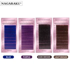 Коричневые Ресницы для наращивания NAGARAKU mix 7  15 мм, коричневые накладные ресницы из искусственной норки светильник-коричневого цвета