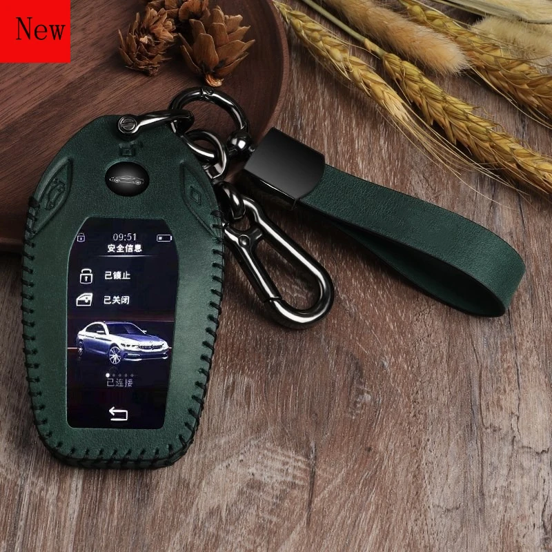 High-Quality Leather LCD Screen Car Smart Key Case Cover for BMW 7 Series 730  5 Series 530le Seven Series X3 X5 X6 X7