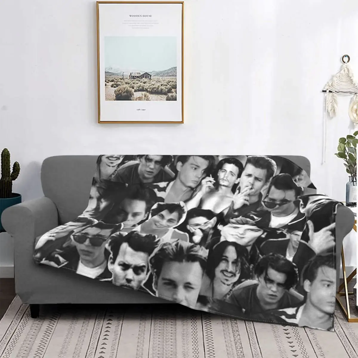 

Молодежное одеяло Джонни Депп, покрывало на кровать, клетчатое покрывало на кровать, покрывало на диван, покрывало на кровать