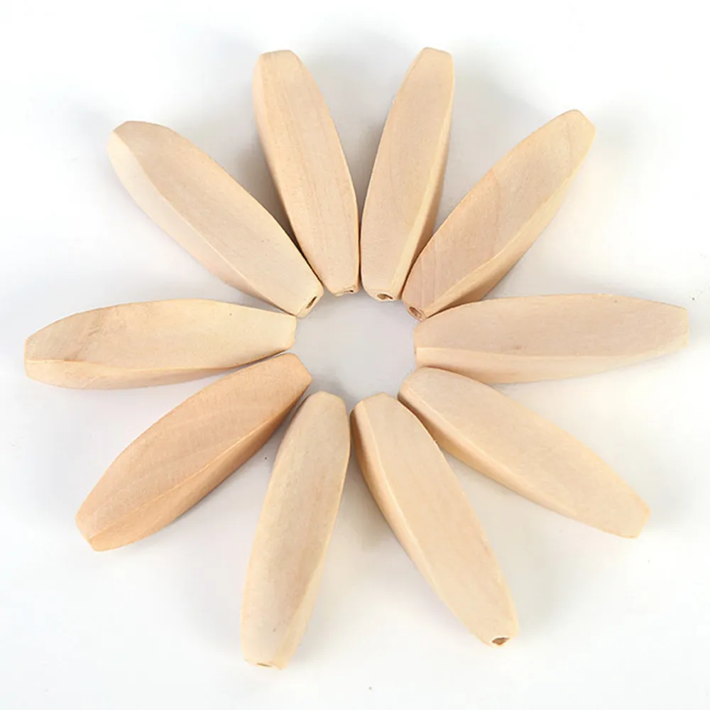 

5 шт., бусины из натурального дерева, 55 х14 мм