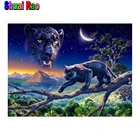 Лунная пантера черный леопард 5d diy алмазная живопись полный квадраткруглая дрель Мозаика Искусство животных Алмазная вышивка домашний декор